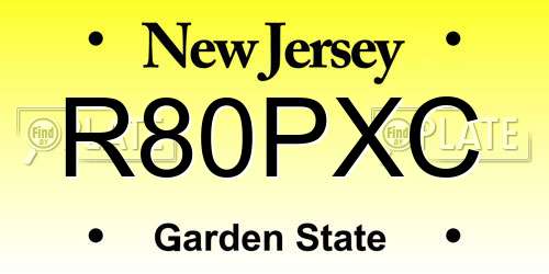 R80PXC New Jersey License Plate