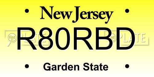 R80RBD New Jersey License Plate