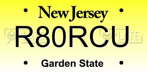 R80RCU New Jersey License Plate