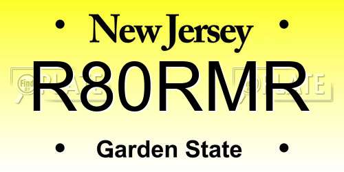 R80RMR New Jersey License Plate