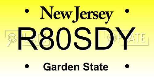 R80SDY New Jersey License Plate