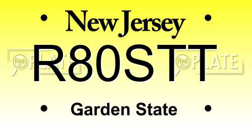 R80STT New Jersey License Plate