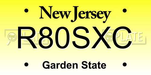 R80SXC New Jersey License Plate