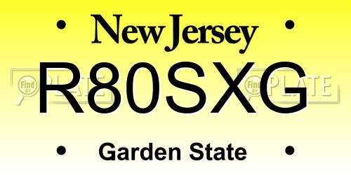 R80SXG New Jersey License Plate