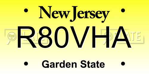 R80VHA New Jersey License Plate