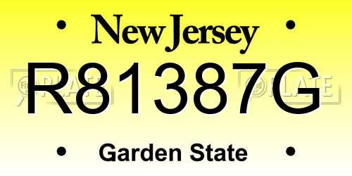 R81387G New Jersey License Plate