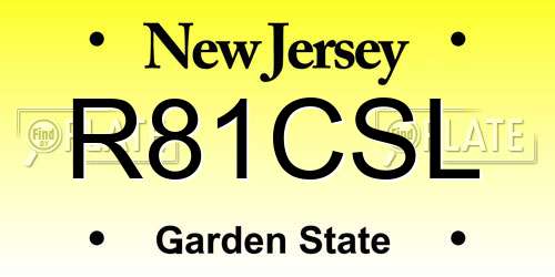 R81CSL New Jersey License Plate