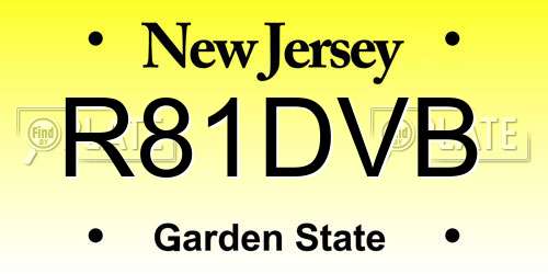 R81DVB New Jersey License Plate