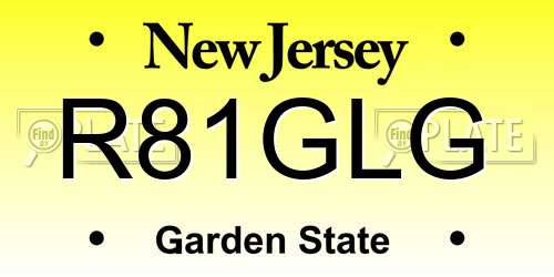 R81GLG New Jersey License Plate