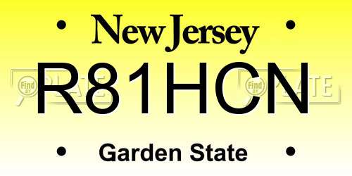 R81HCN New Jersey License Plate