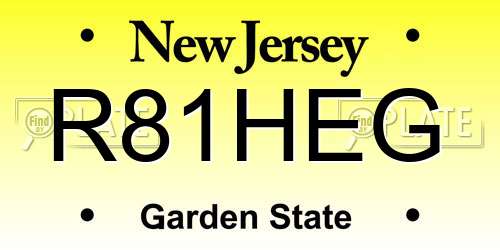R81HEG New Jersey License Plate