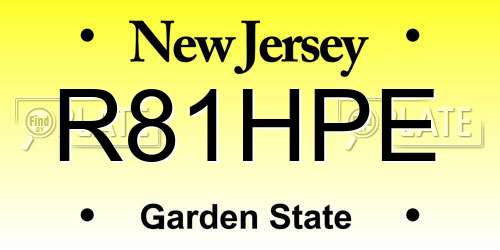 R81HPE New Jersey License Plate