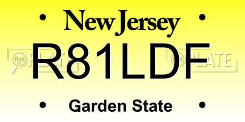 R81LDF New Jersey License Plate