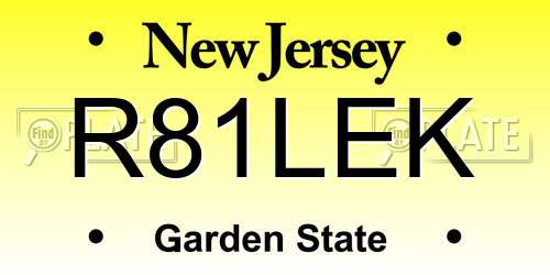 R81LEK New Jersey License Plate