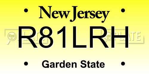 R81LRH New Jersey License Plate