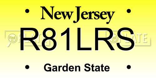 R81LRS New Jersey License Plate