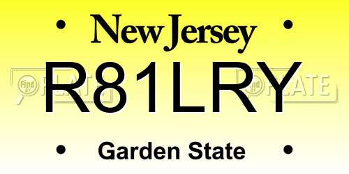 R81LRY New Jersey License Plate