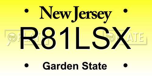 R81LSX New Jersey License Plate