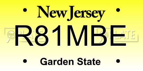 R81MBE New Jersey License Plate