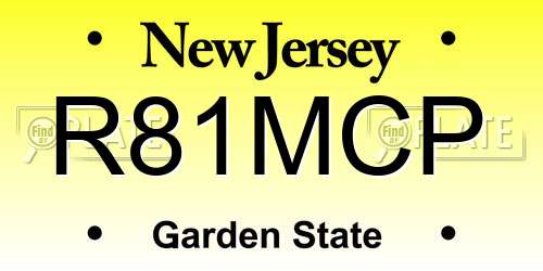 R81MCP New Jersey License Plate