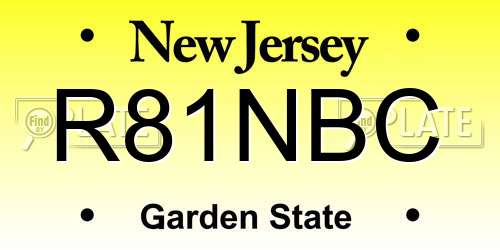 R81NBC New Jersey License Plate