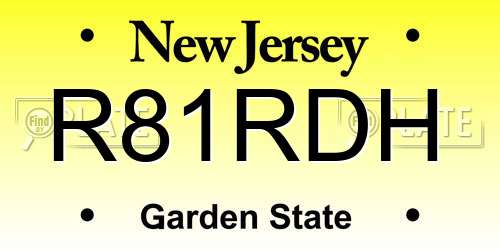 R81RDH New Jersey License Plate