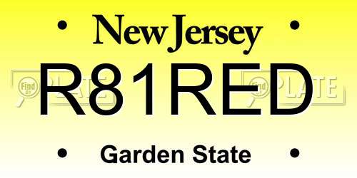 R81RED New Jersey License Plate