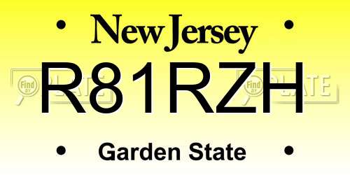 R81RZH New Jersey License Plate