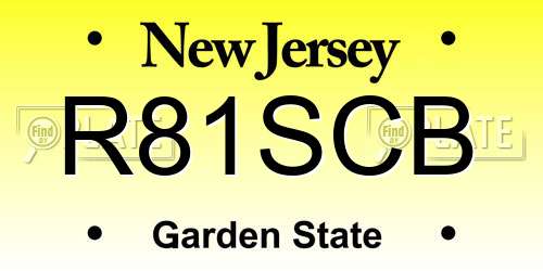 R81SCB New Jersey License Plate