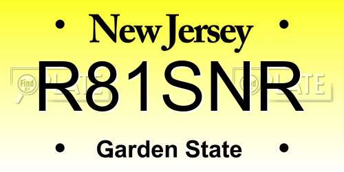 R81SNR New Jersey License Plate