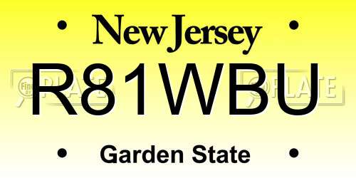 R81WBU New Jersey License Plate