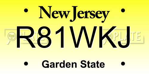 R81WKJ New Jersey License Plate