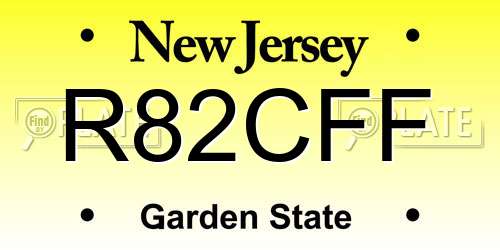 R82CFF New Jersey License Plate