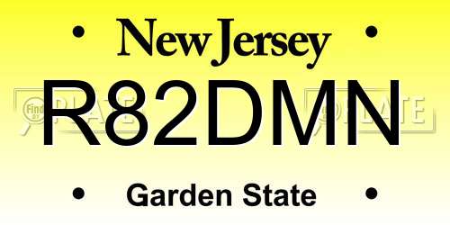 R82DMN New Jersey License Plate
