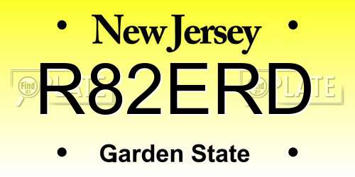 R82ERD New Jersey License Plate