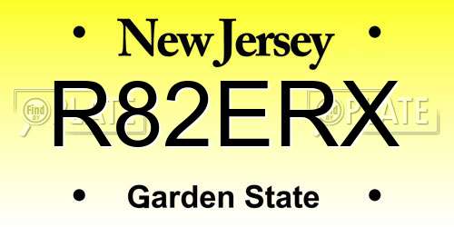 R82ERX New Jersey License Plate