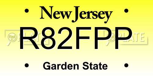 R82FPP New Jersey License Plate