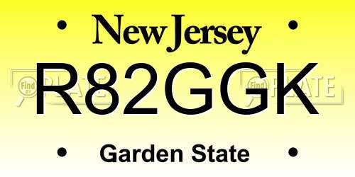 R82GGK New Jersey License Plate