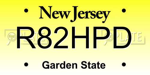 R82HPD New Jersey License Plate