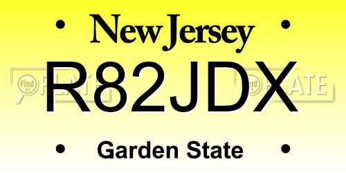 R82JDX New Jersey License Plate