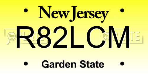 R82LCM New Jersey License Plate