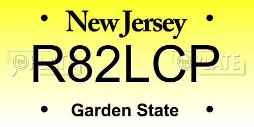 R82LCP New Jersey License Plate