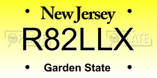 R82LLX New Jersey License Plate