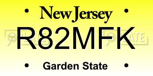 R82MFK New Jersey License Plate