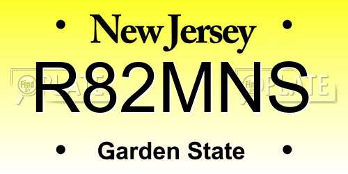 R82MNS New Jersey License Plate