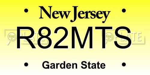 R82MTS New Jersey License Plate