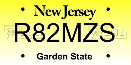 R82MZS New Jersey License Plate