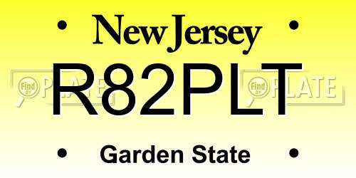 R82PLT New Jersey License Plate