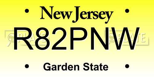 R82PNW New Jersey License Plate