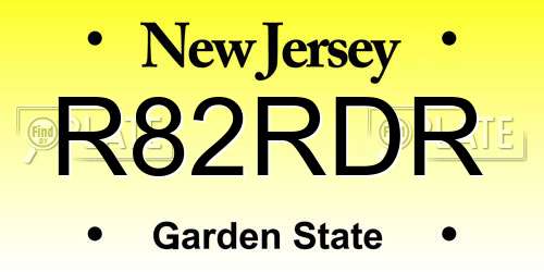 R82RDR New Jersey License Plate